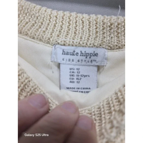 Haute Hippie Kids Style Girls Crochet Lace Tank Top 12 Lined Resort Boho Beachy - Picture 3 of 9